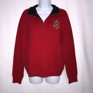 Vintage Ralph Lauren Red Large Crest Sweater Large
